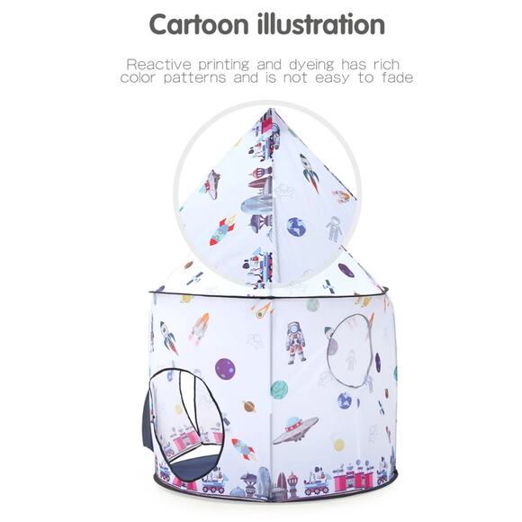 Children's Tent Indoor Play House Space Indoor Baby Rocket Tent Pop Up - Picture 5 of 7